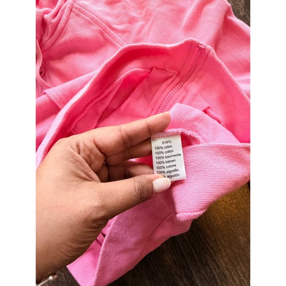 Lacoste Pink Cotton Pique Full Zip Hoodie Sweatshirt Womens 44 L 5191L - Picture 4 of 5